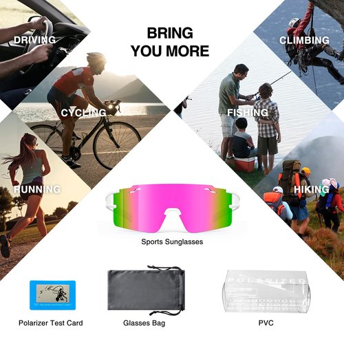 FMY Polarized Cycling Glasses Youth Baseball Glasses for Men Women,UV400 Protection Sports Sunglasses for Running Driving