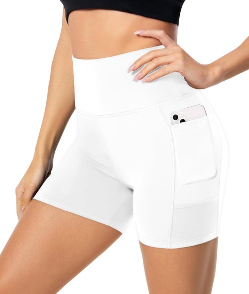 FULLSOFT High Waisted Biker Shorts for Women | Tummy Control Fitness & Yoga Gym Shorts - 5" Length