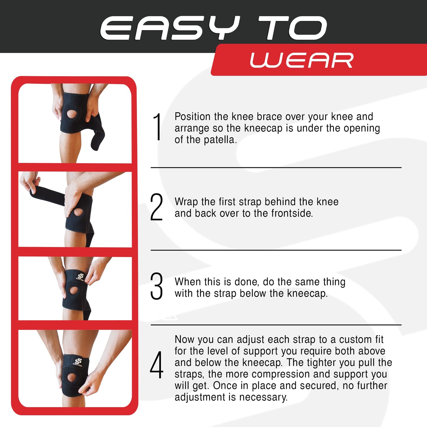 Sleeve Stars Knee Brace & Knee Support for Men & Women, Knee Compression Sleeve for Knee Pain, Protection Wrap for Working Out (XL-3XL)