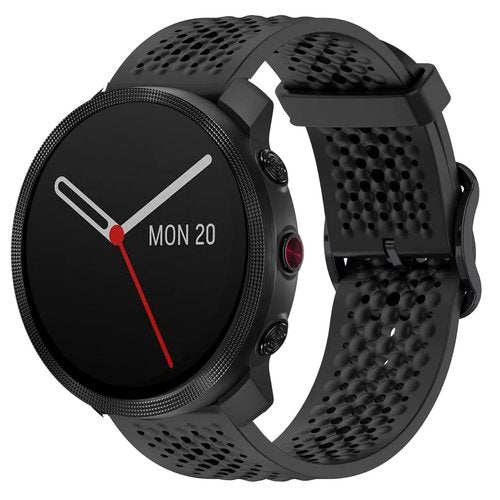 Compatible with Polar Vantage M3 bands, Lamshaw 22mm, 20mm Silicone band with Metal Buckle Compatible with Polar Unite, Ignite, Ignite 2, Ignite 3, Pacer, Vantage V3, Grit X, Grit X Pro, Grit X2 Pro, Vantage M, M2, M3 Smartwatch (Black, 20mm size band)