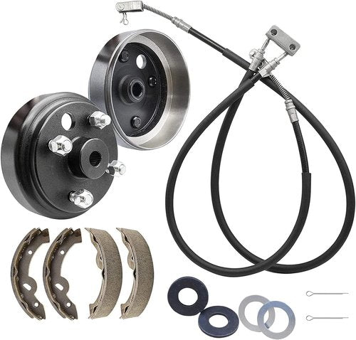 CLUBRALLY Golf Cart Deluxe Brake Maintenance Kit, Brake Drum/Hub, Brake Cables & Brake Shoes, Fits 1996-2008 Electric EZGO TXT, OEM#19186-G1, 70969G03, 70794-G01