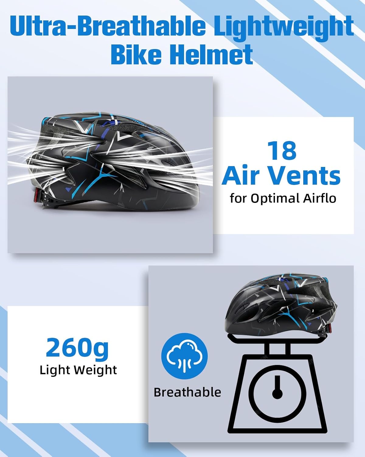 Zacro Adult Bike Helmet - Lightweight CPSC Certified Safety Helmet with Removable Pads & Visor | Ideal for Men & Women