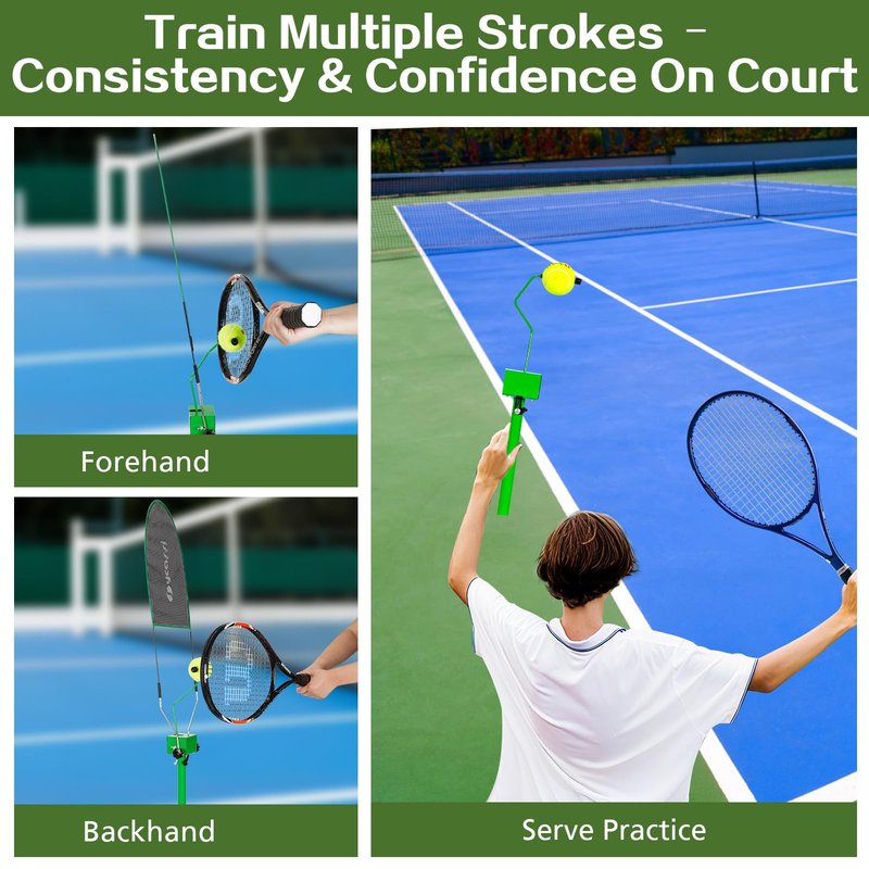 Orbace Tennis Trainer | Portable Tennis Practice Equipment for All Levels – Real Topspin Training Aid • Adjustable Height & Angle – Pro Tennis Buddy