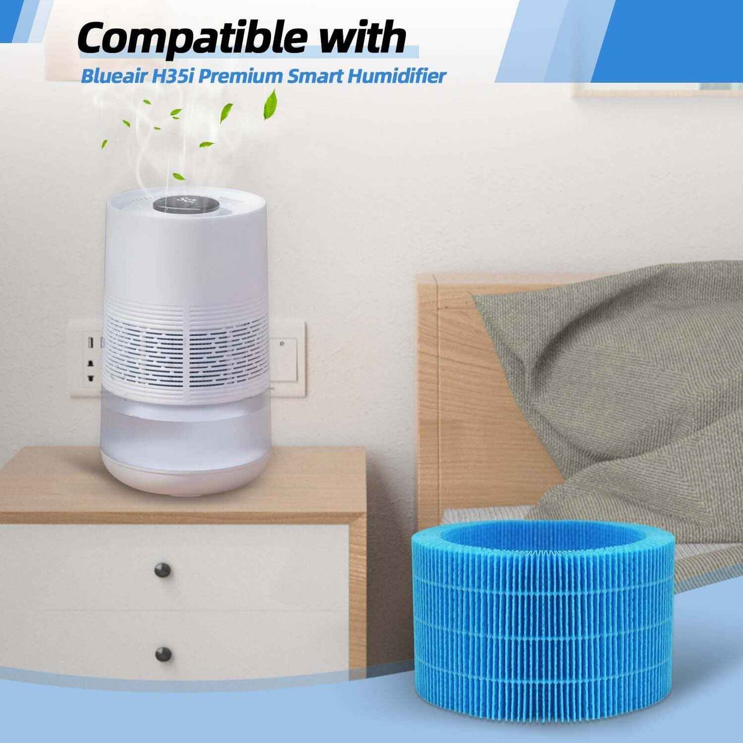 HIHEPA 2 Pack H35i Wick Replacement Filter Compatible for 3.5L Blueair Premium Smart Humidifier