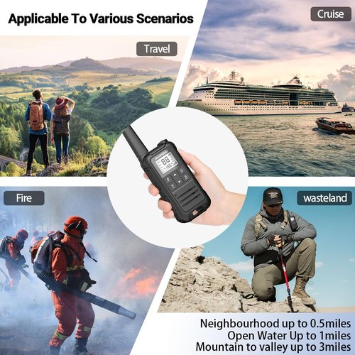 Walkie Talkies Long Range Rechargeable Walkie Talkie for Adults, Baofeng F22 FRS Radio Walky Talky Family Walkie-Talkie with Flashlight 1400 mAh Battery USB Charger for Camping Trip 2Pack