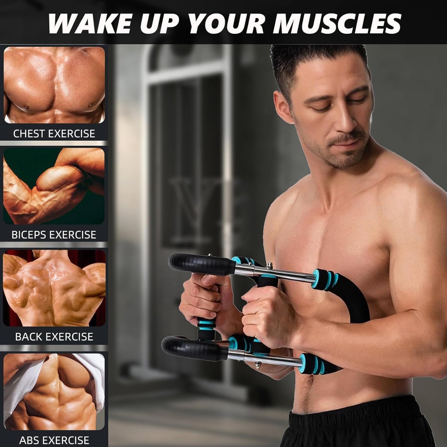 XVESOY Shaker Twister Arm Trainer, Chest Exerciser for Men,Twister Arm Exerciser,Chest Trainer for Men,Shoulder Muscle Training Fitness Equipment, Portable Spring Resistance Home Fitness Equipment