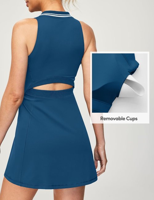 IUGA Tennis Dress - Women's Athletic Golf Dress with Built-In Shorts & Bra | Sleeveless Design