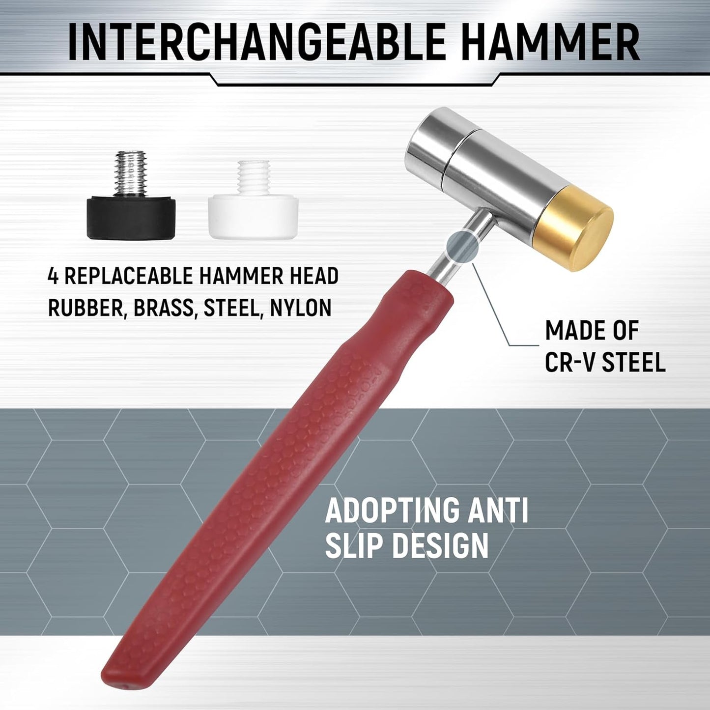 Steel Roll Pin Punch Set by [Brand Name] - High-Quality Mechanical Repair Tool with Interchangeable Hammer & Storage Case