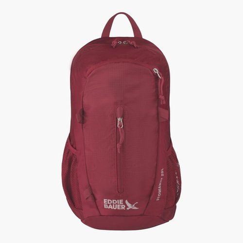 Eddie Bauer Stowaway Packable Backpack - Lightweight, Foldable Travel Bag | Durable Ripstop Polyester | 20L - Black Cherry
