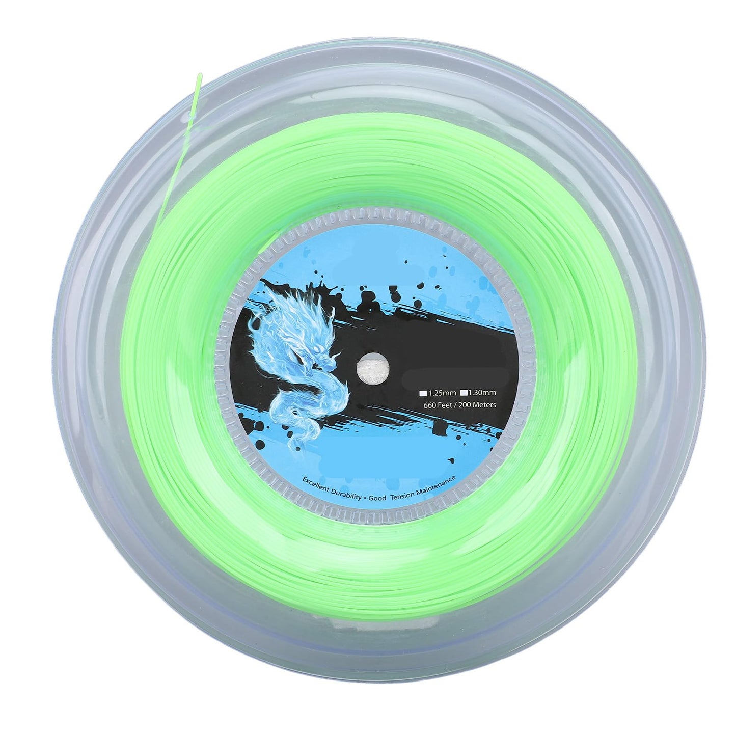 Yunir Tennis String Reel, 200m Polyester Tennis Racket String with 1.3mm String Diameter, Vibrant Fluorescent Green, for Tennis Training