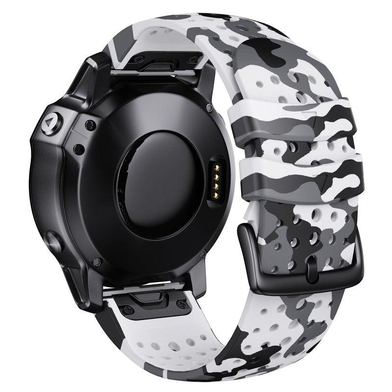 NotoCity for Fenix 5X Fenix 7X Sport Silicone Watch Band 26mm Replacement Strap for Fenix 6X/ 6X Pro/ 5X Plus/Tactix 7 Pro/Enduro 2/ Fenix 3/ Descent Mk2 (Camo white)
