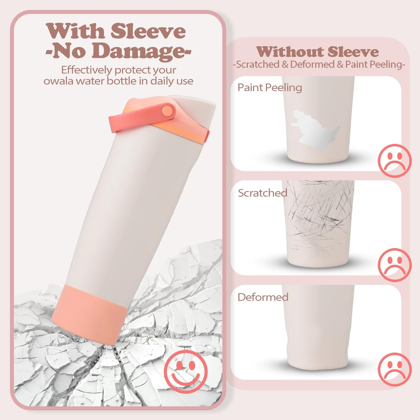 Kaitiaki 2PCS Silicone Boots for Owala 30oz & 40oz FreeSip Sway Bottles & Tumblers – Non-Slip, Scratch-Resistant, Stability Enhancer for Owala Accessories (Sparkling Sherbet)