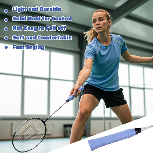 LIQWEI 12Pcs Tennis Racket Grip Tape, Tennis Grip Tape, Badminton Grips Tapes Overgrip Tenni s Racket, Comfortable Handle Grips Wrap for Tenni s Badminton Squash Rackets