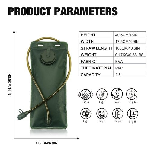 Mardingtop Hydration Bladder, 2.5 Liter Leak Proof Water Bladder,Military Hydration Pack Replacement for Hiking Biking Climbing Cycling Running Camping Backpack.