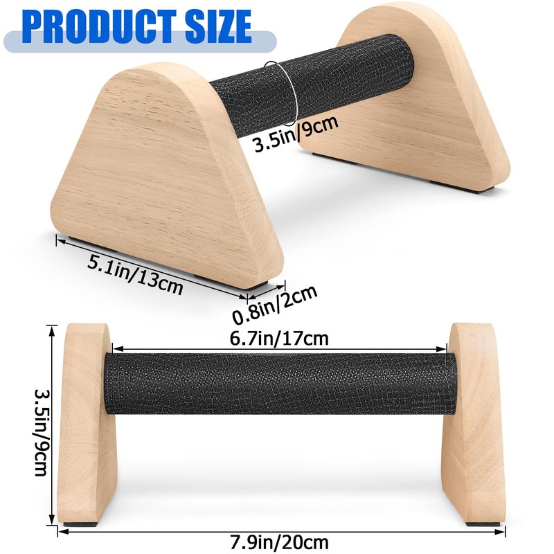TOBWOLF 2PCS Wooden Push Up Bars, Solid Calisthenics Wood Parallettes Bars for Men Strength Training, Will Not Slip or Wobble, Calisthenics Equipment for Planks, Calisthenics & Home Gym Workout