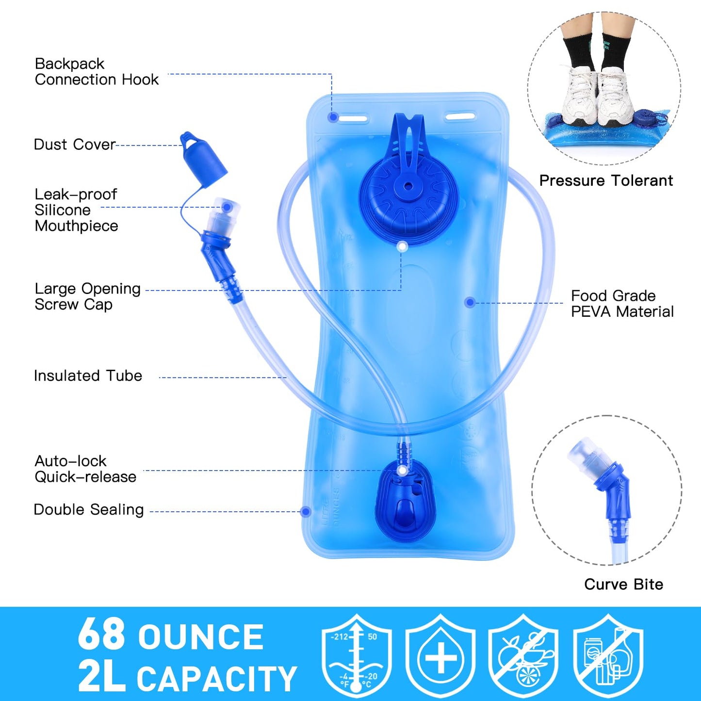 KUYOU Hydration Backpack Hydration Pack with 2L Water Bladder, Lightweight Insulation Water Backpack for Running, Cycling,Hiking,Climbing