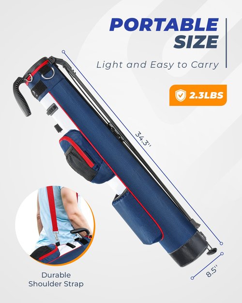 Golf Lightweight Stand Bag, Portable Golf Carry Bag with Insulated Cooler Pocket, Easy to Carry and Ideal for Driving Range, Pitch n Putt, Par 3, Executive Courses