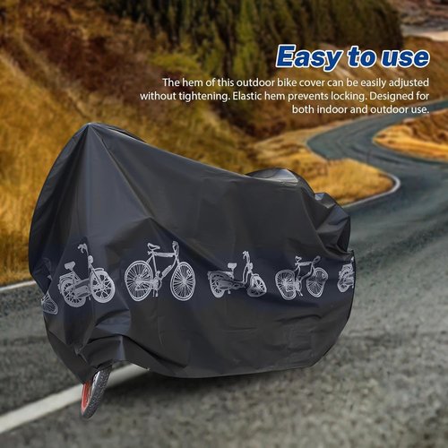 Bike Bicycle Cover - Waterproof & Dustproof 190T Material for 1 or 2 Bikes | Indoor/Outdoor Protection (Black)