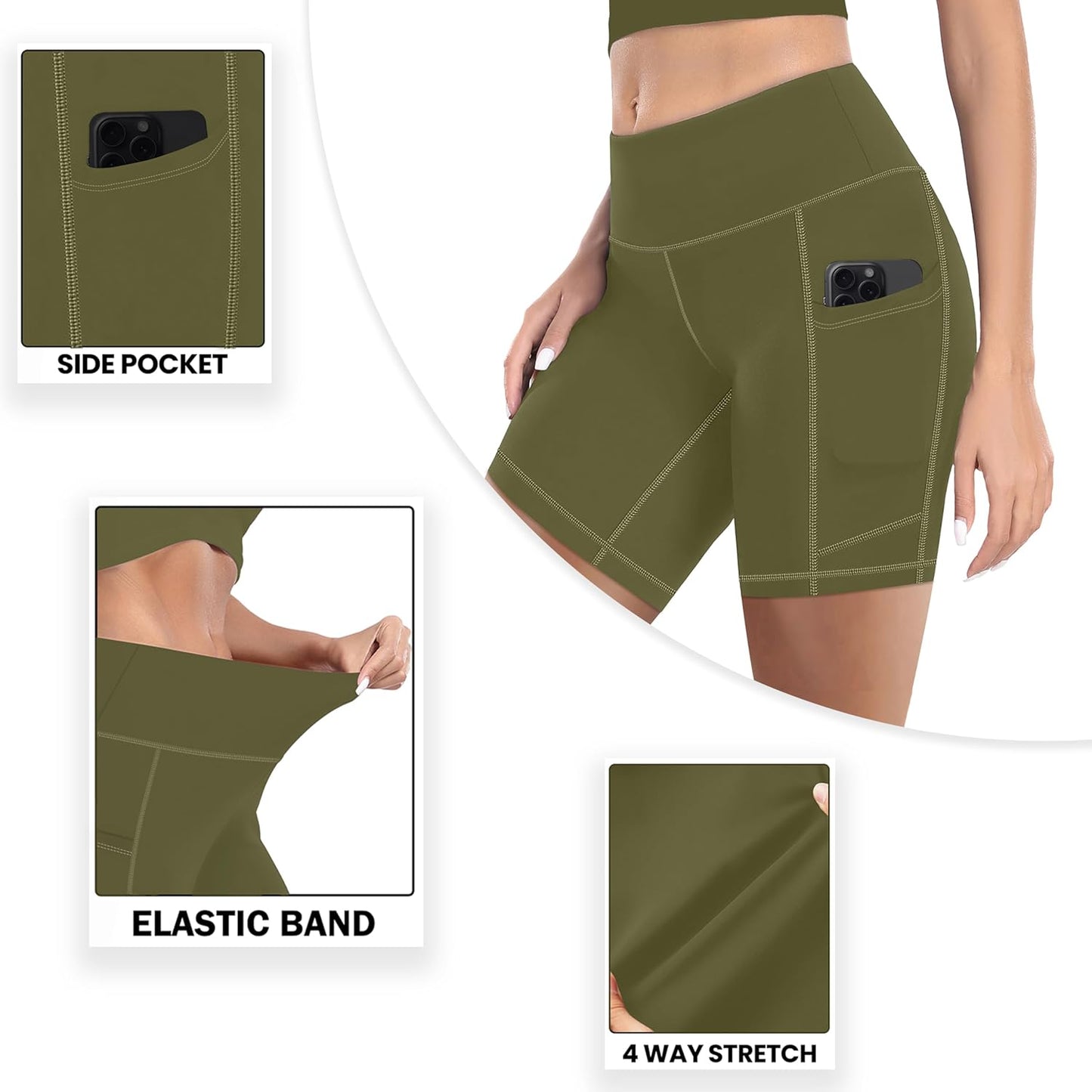 MIRITY High Waist Biker Shorts for Women - Buttery Soft Yoga Shorts with Pockets | Single Pack