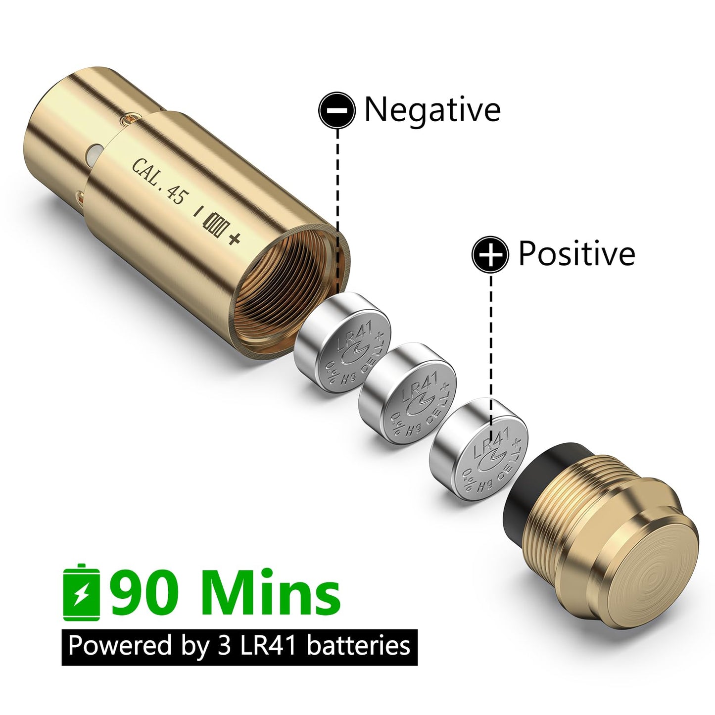 MidTen Bore Sight .45acp Red Dot Boresighter with Two Sets of Batteries