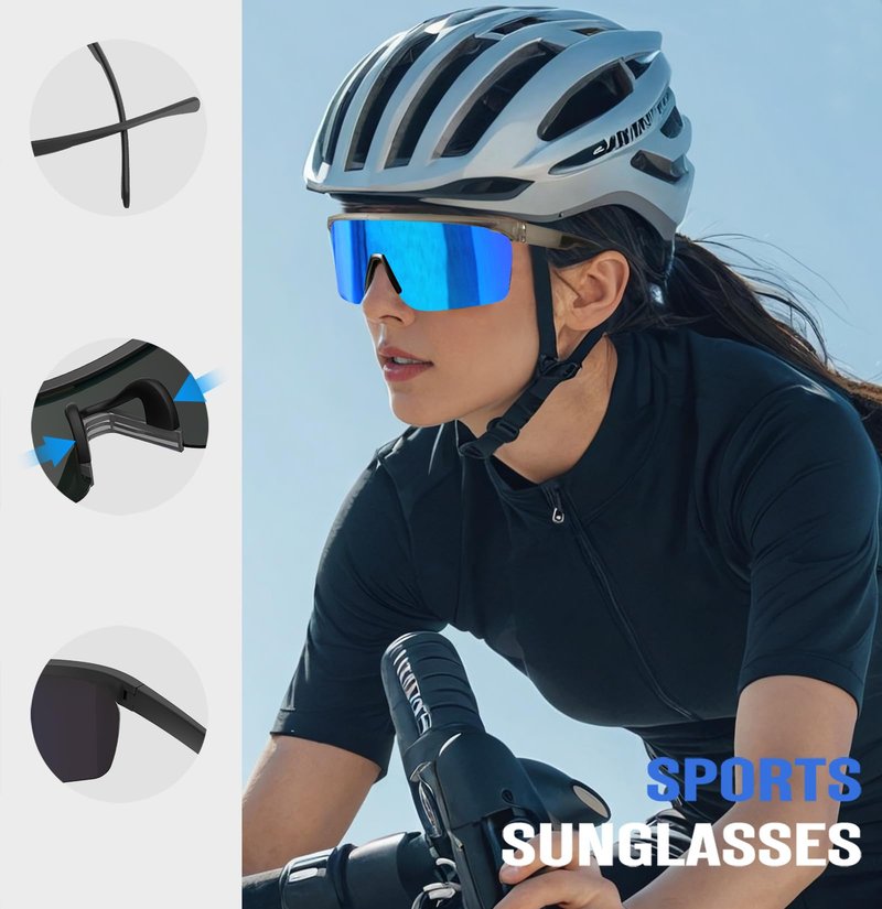 KALIYADI Mens-Sunglasses Polarized Sports Sunglasses-Men: Running Sun glasses Men Women UV400 Protection for Cycling