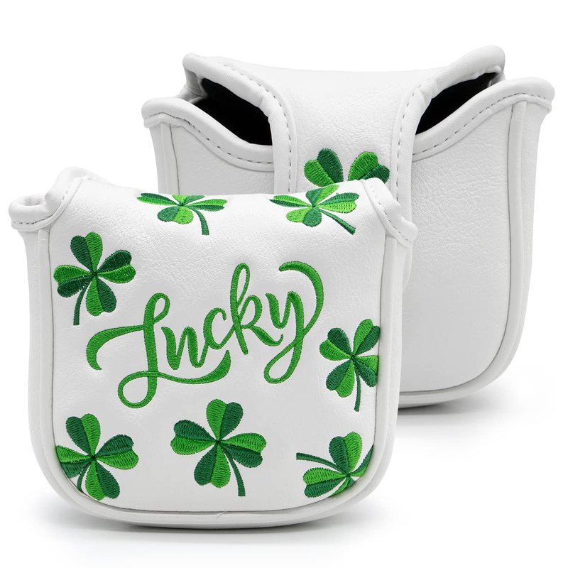 Golf Headcovers Live Lucky Golf Driver Covers Advanced Embroidery Fairway Wood Covers Hybrid Covers Mallet Blade Putter Head Covers Premium Leather Shamrock Golf Club Covers