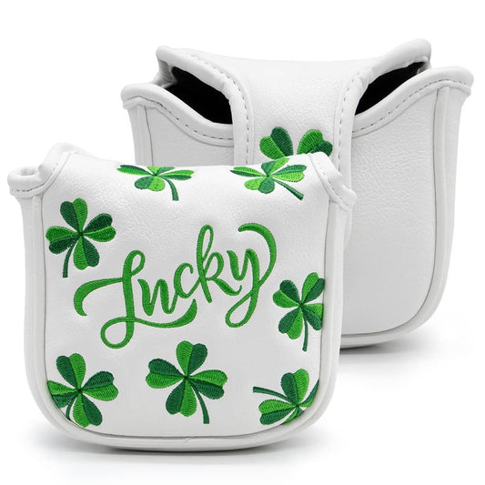 Golf Headcovers Live Lucky Golf Driver Covers Advanced Embroidery Fairway Wood Covers Hybrid Covers Mallet Blade Putter Head Covers Premium Leather Shamrock Golf Club Covers