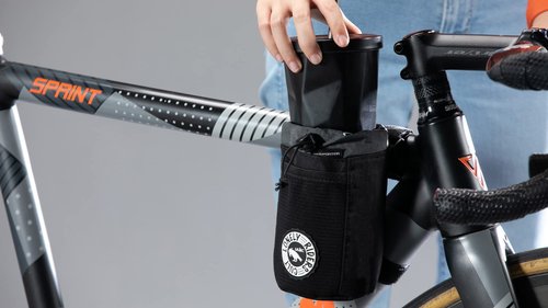 ULAC NEO PORTER C-HOLD Bike Feed Bag for Top Tube, Handlebar, Stem and Saddles (Navy-Orange, Small)