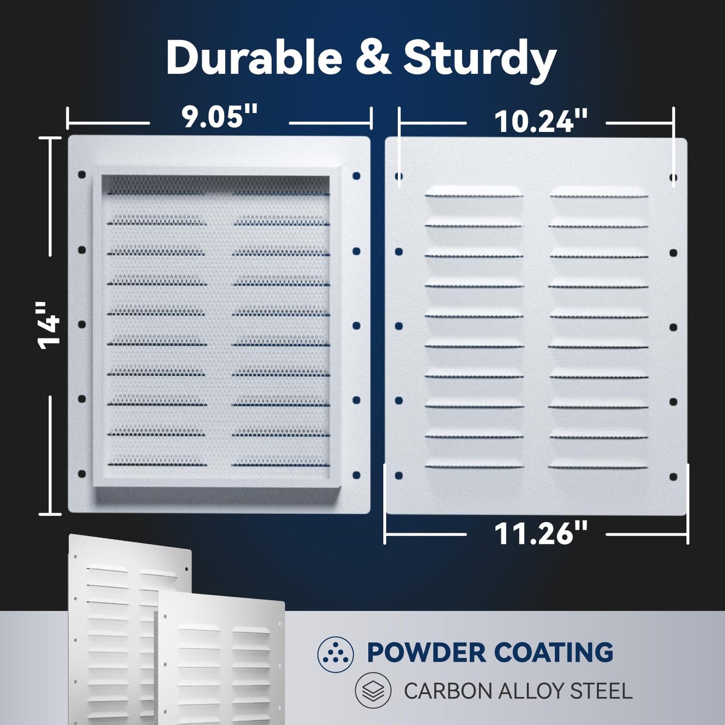2 Pack Shipping Container Vent, Heavy Duty Air Vent for Container with Metal Mesh, 11.26"x14" Container Vents for Container Houses，Storage Units, Living Containers,Conex Boxes