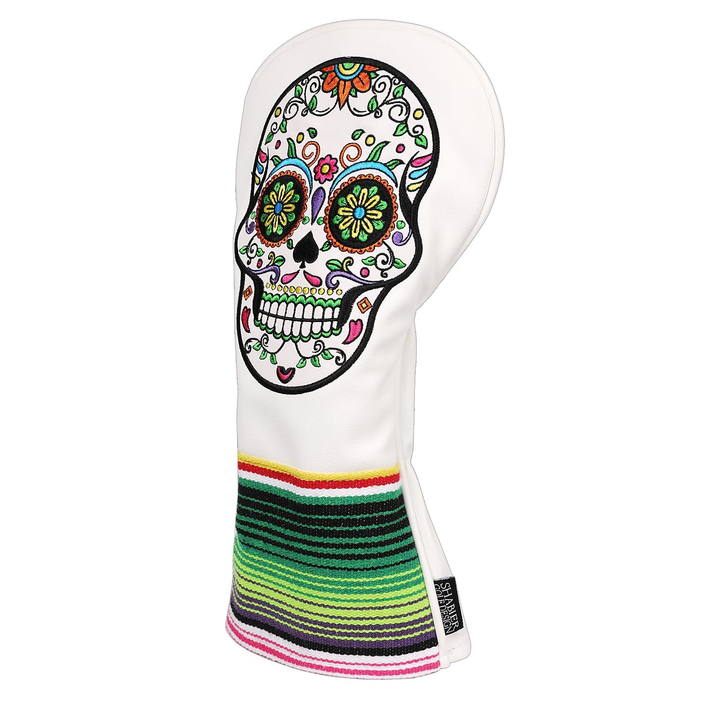 SHABIER White Golf Driver Headcover with Skull Design for Golf Driver Club