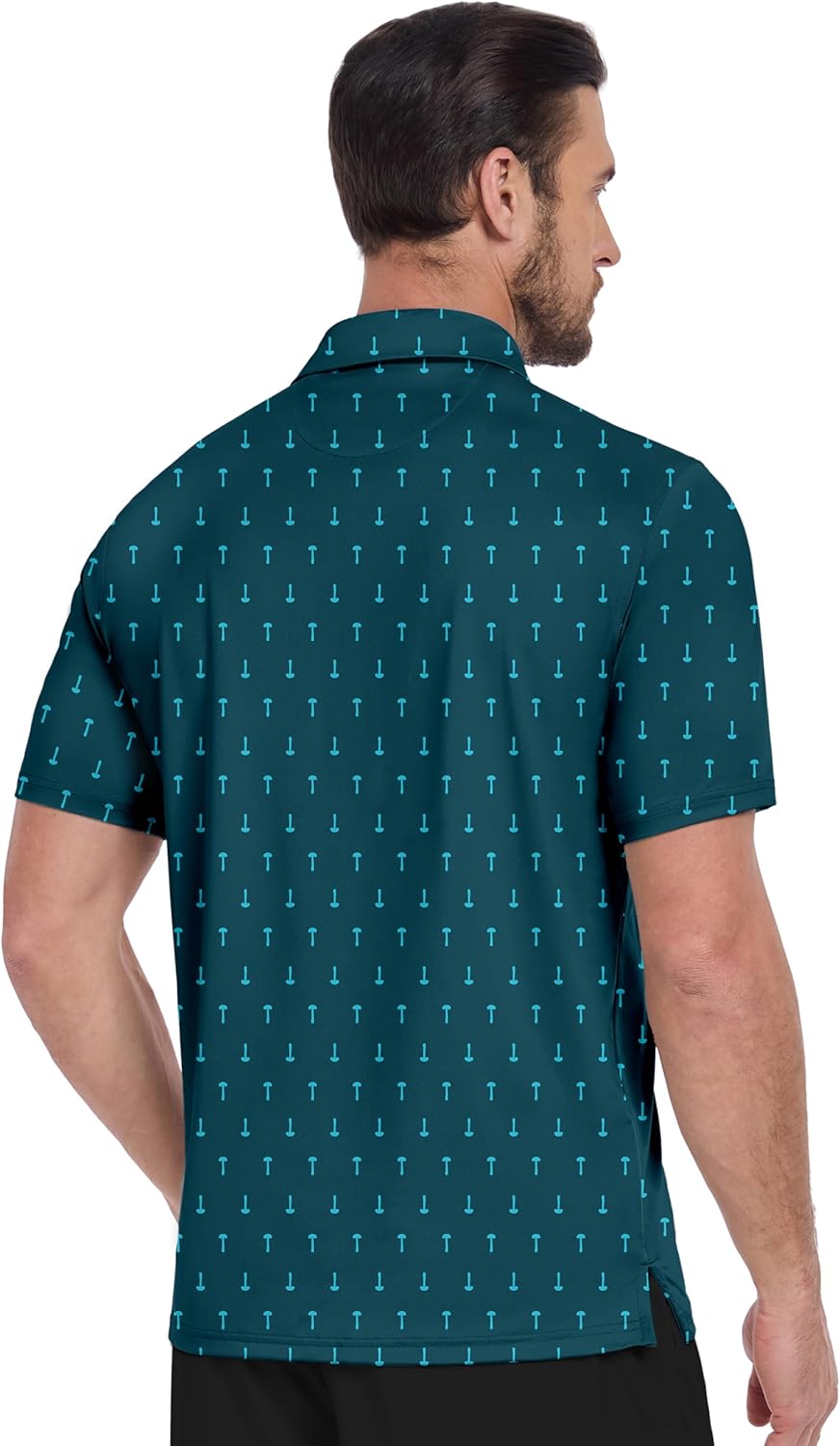 ZITY Men's Golf Polo Shirt - Short Sleeve Moisture-Wicking Performance with Stylish Print Patterns