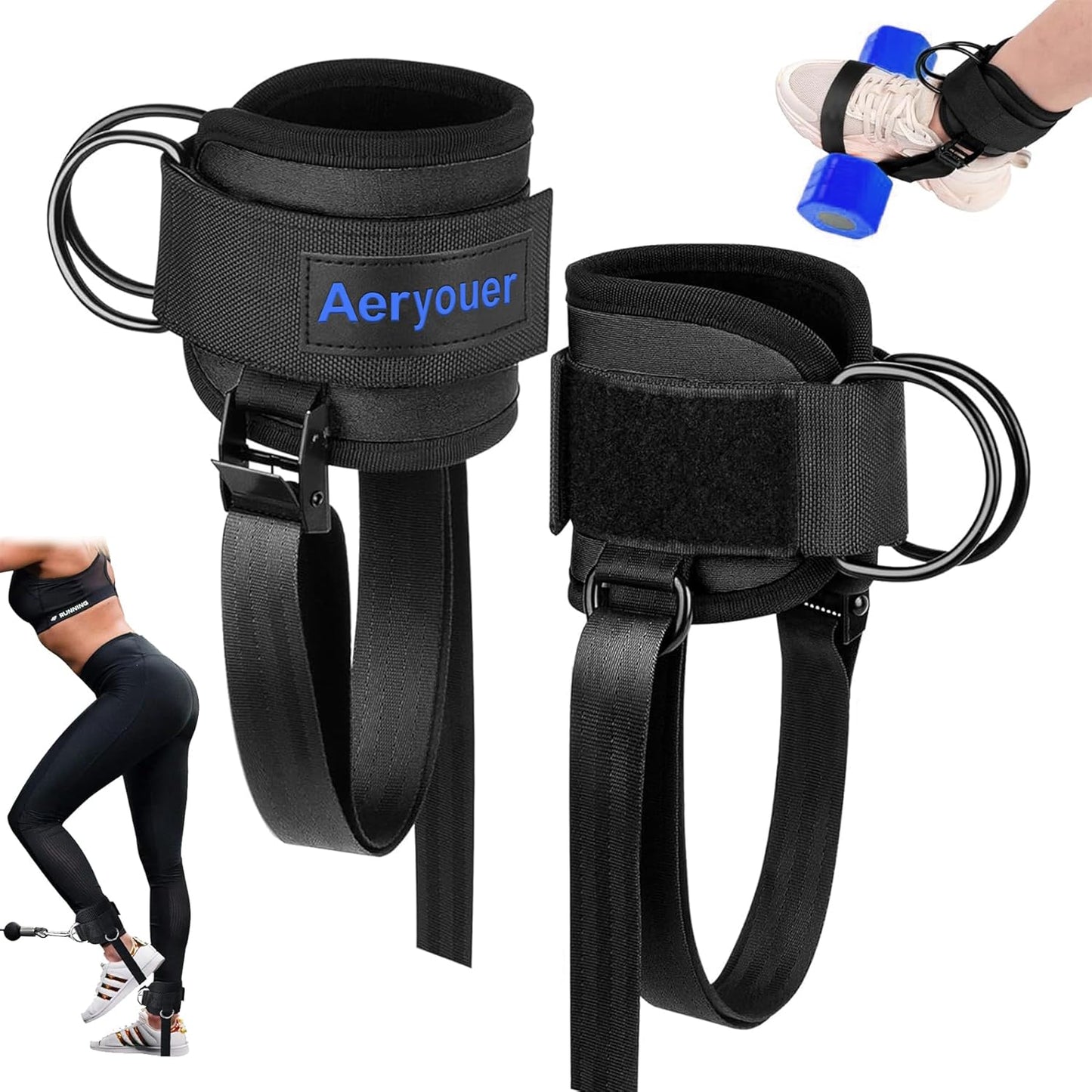 Skiennix Dumbbell Foot Attachment - Adjustable Tibialis Trainer for Home Leg Workouts | Ankle Weights & Straps