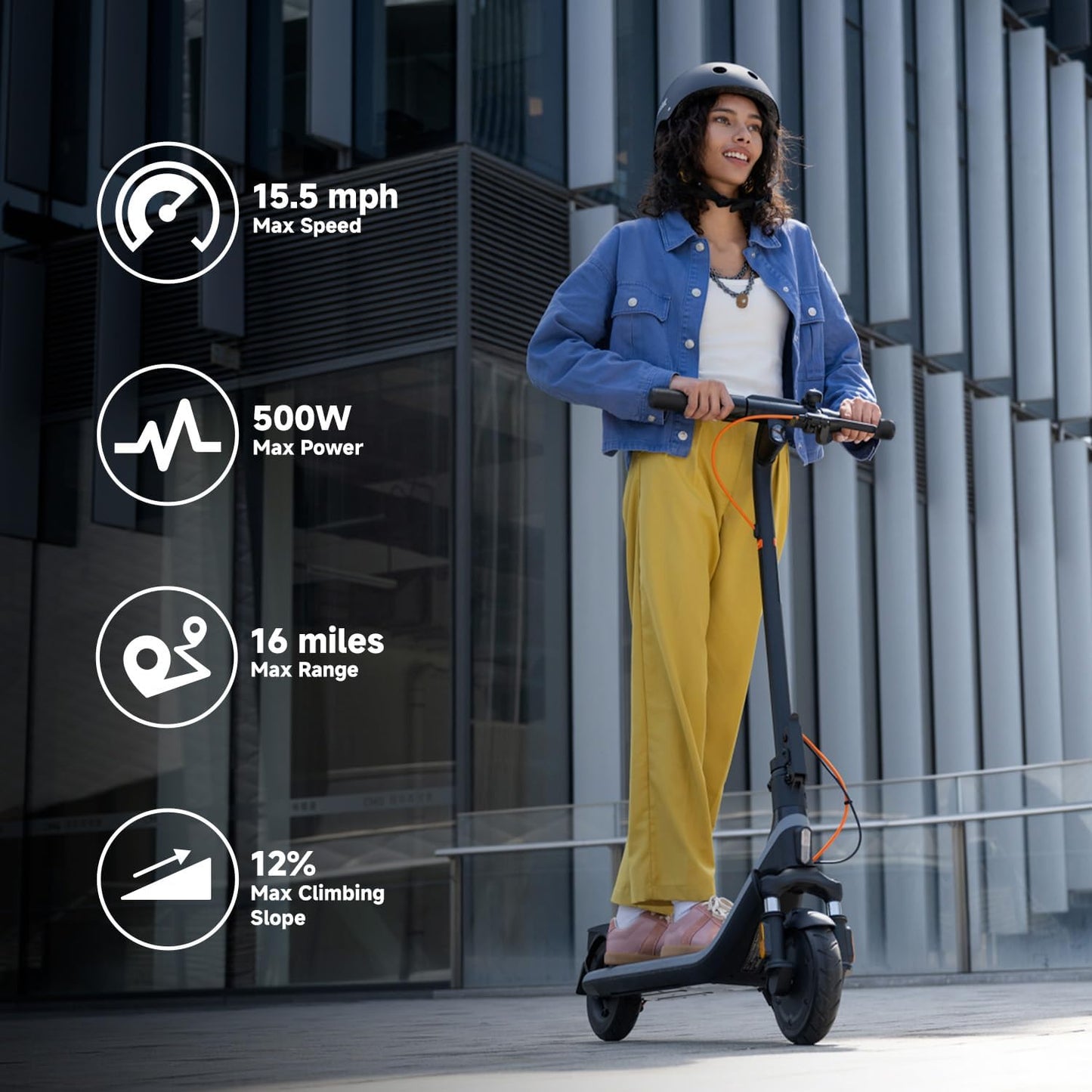 Segway Ninebot E2 Plus Electric Scooter - 15.5–20 MPH, Long Range, Foldable Design, UL Certified