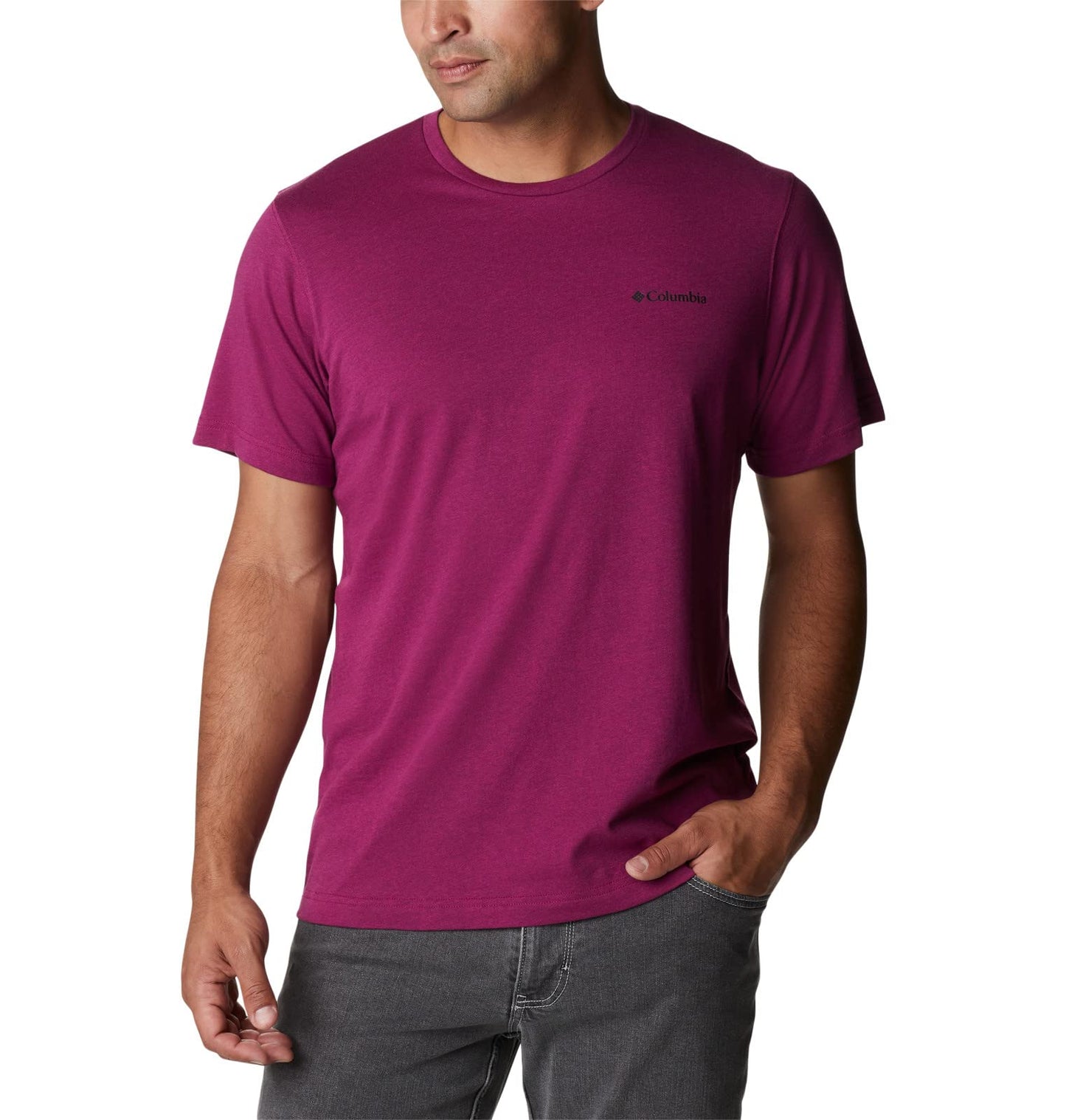 Columbia Men's Thistletown Hills Short Sleeve, Red Onion Heather, 4X Big