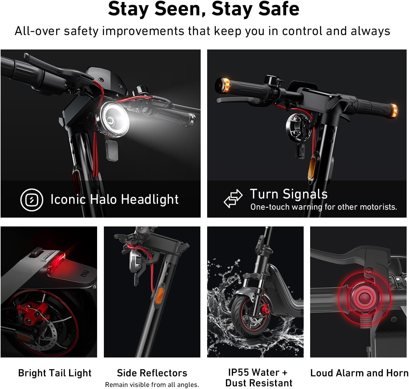 NIU Electric Scooter for Adults - Powerful 600-1000W Motor, 18-37.3 Miles Range, 17.4-23.6MPH Speed