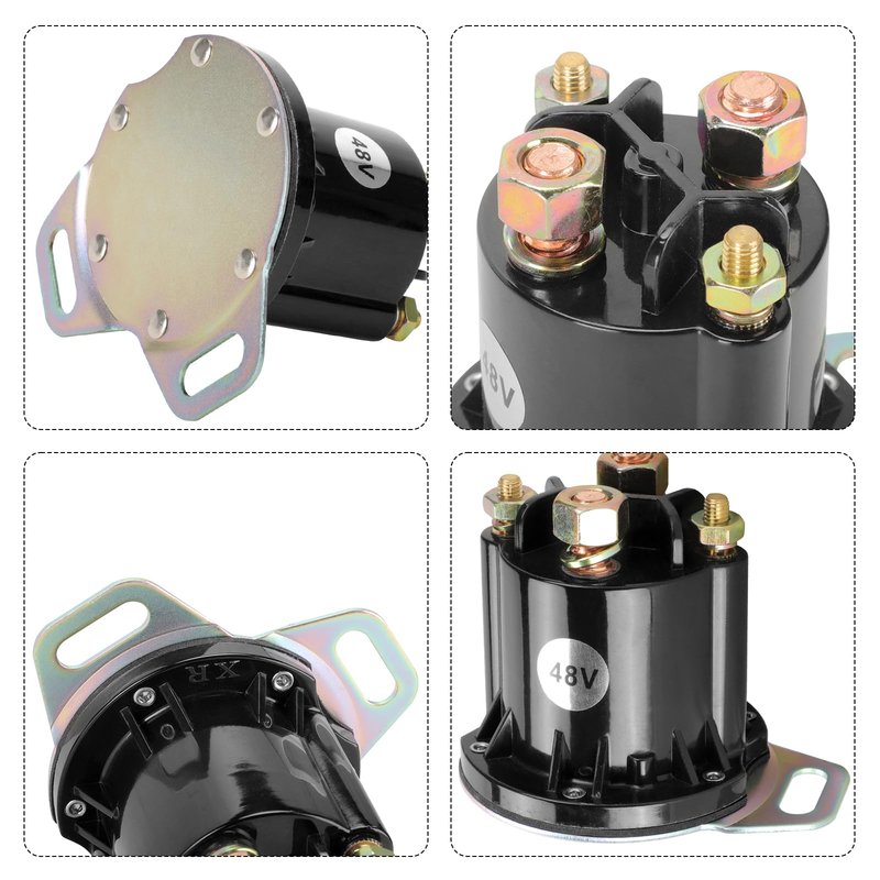 Roykaw Golf Cart Solenoid 48 Volts 150A 4 Terminal for 48-Volts EZGO RXV 2008-up Electric Golf Cart, OEM #649373?624317