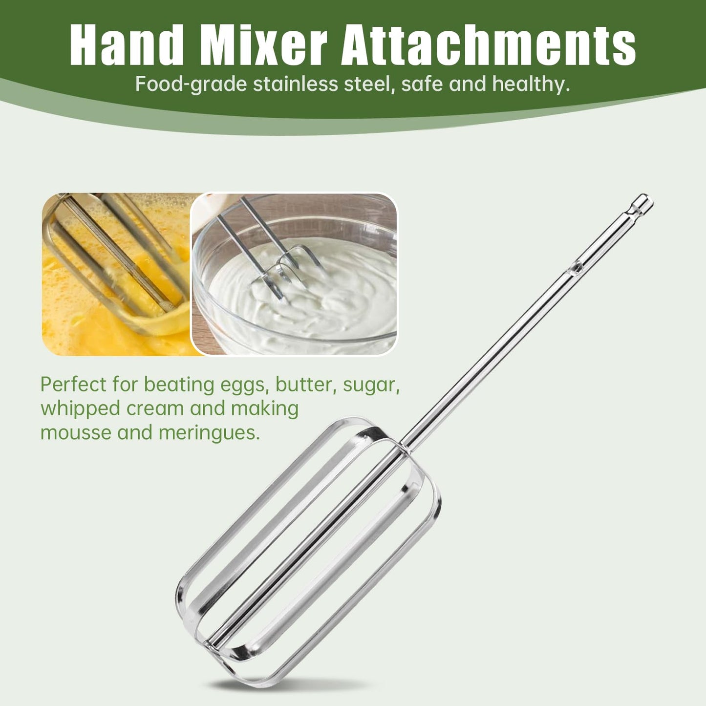 Hand Mixer Attachments Replacement Beaters Compatible with Hamilton Beach Hand Mixers 62682RZ 62683 62692 62695V 64699