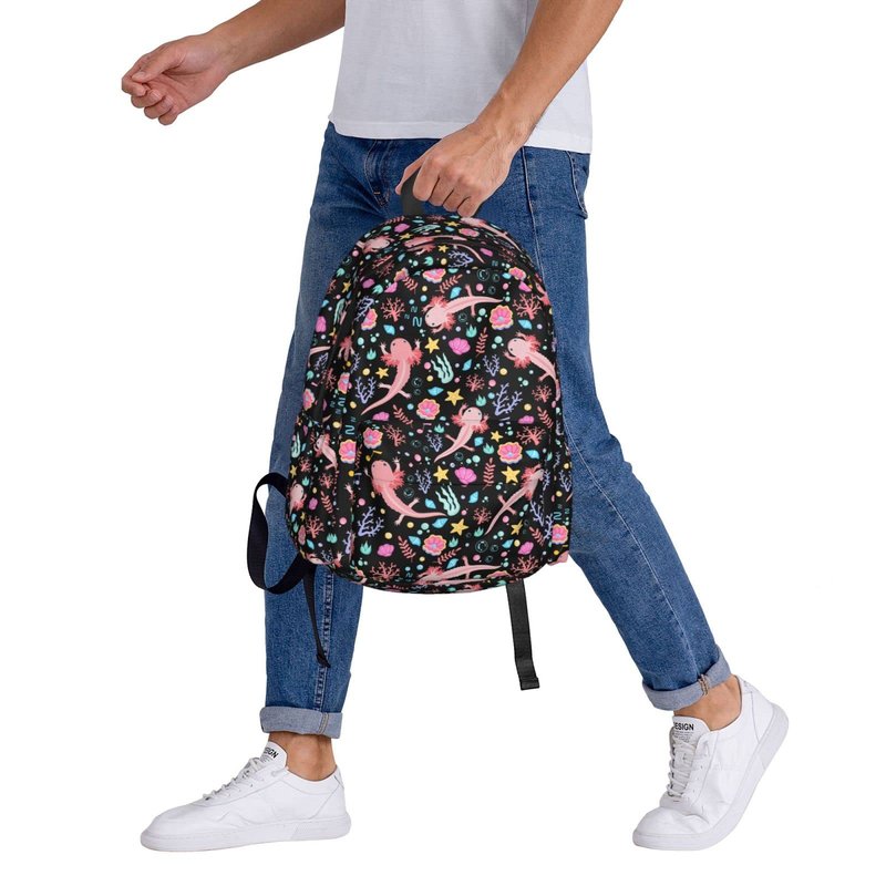 MOLIAN Axolotls Stylish Backpack With Adjustable Padded Shoulder Straps Daypacks For College Travel One Size