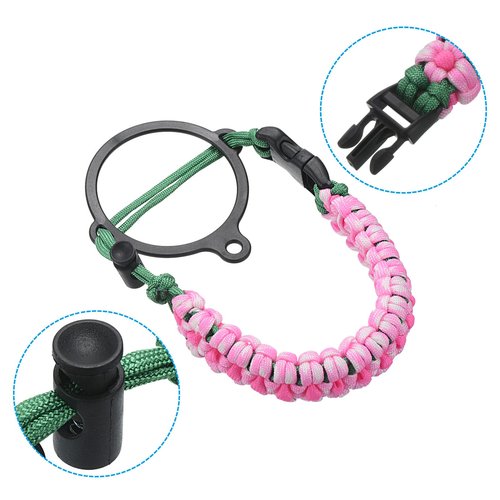 PATIKIL Water Bottle Holder, Paracord Handle Carrying Lanyard Strap Carrier with Ring for 12oz to 64oz Wide Mouth Bottles, Pink