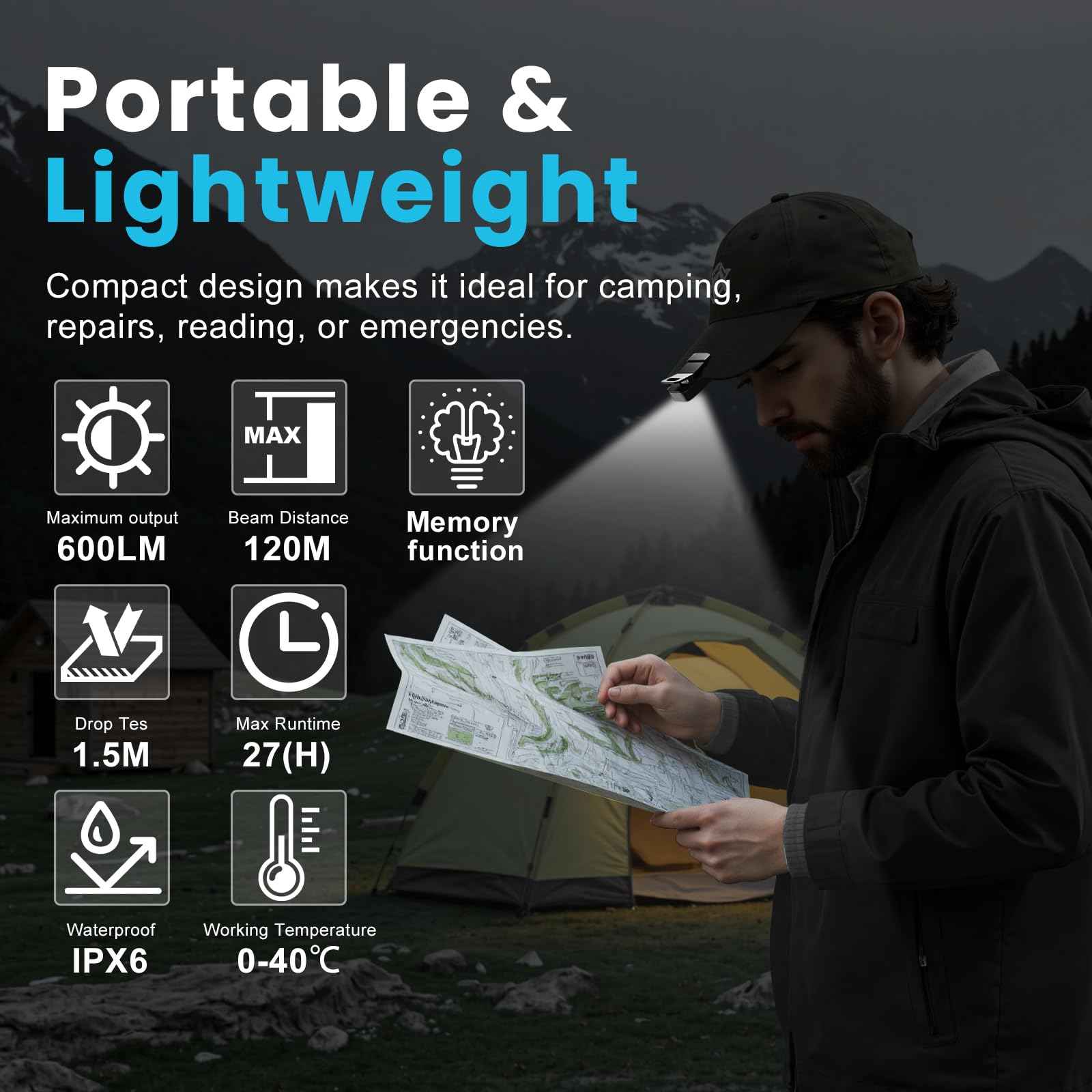 Upgraded EDC Flashlight Clip-on Light, 600 Lumens Rechargeable with Type-C Charging, 4 Light Super Bright Pocket Flashlight with Magnetic Base for Camping, Cycling, Headlamp Use, Safety Warning