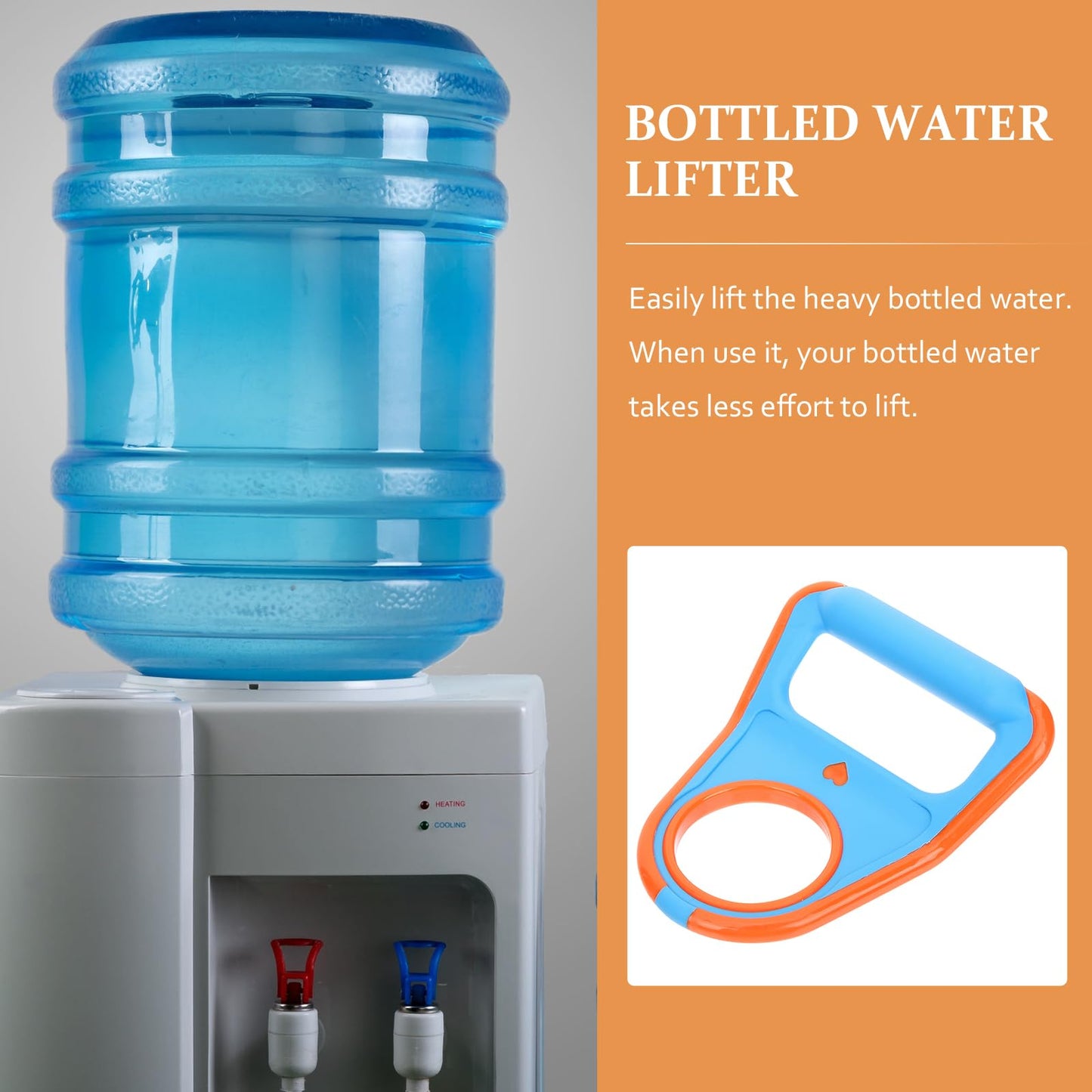 ULTECHNOVO Water Bottle Handle Ergonomic Bottled Water Lifter with Comfortable Grip for Easy Carrying Heavy Jugs 6.69X5.51X3.93 Inch Compact Outdoor Sports Accessory