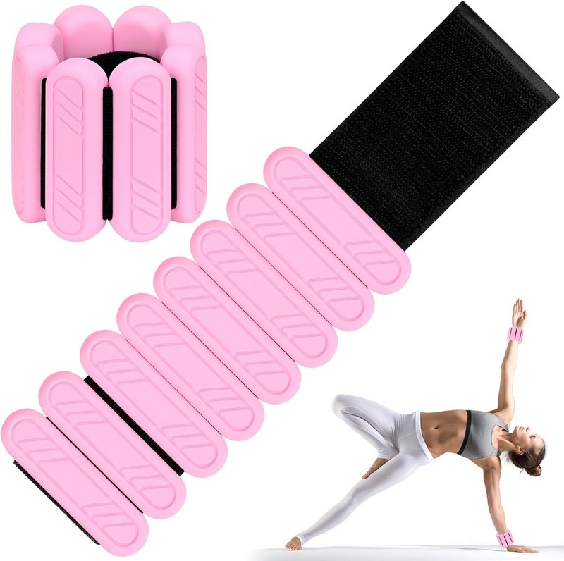 Wrist & Ankle Weights for Women, Adjustable Weights for Leg & Arm,Wearable Ankle Weights for Pilates, Walking, Yoga, Dance, Barre,Gym (Pink, 2LB（1LB + 1LB）)