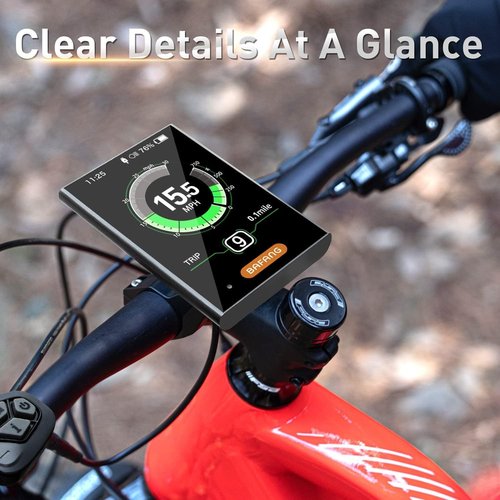 BAFANG 3.5in eBike Display DPC18 for BBS01B BBS02B BBSHD Mid Motor 0-9 Pedal Assist Levels eBike Computer Display with Automatic Backlight UART Protocol