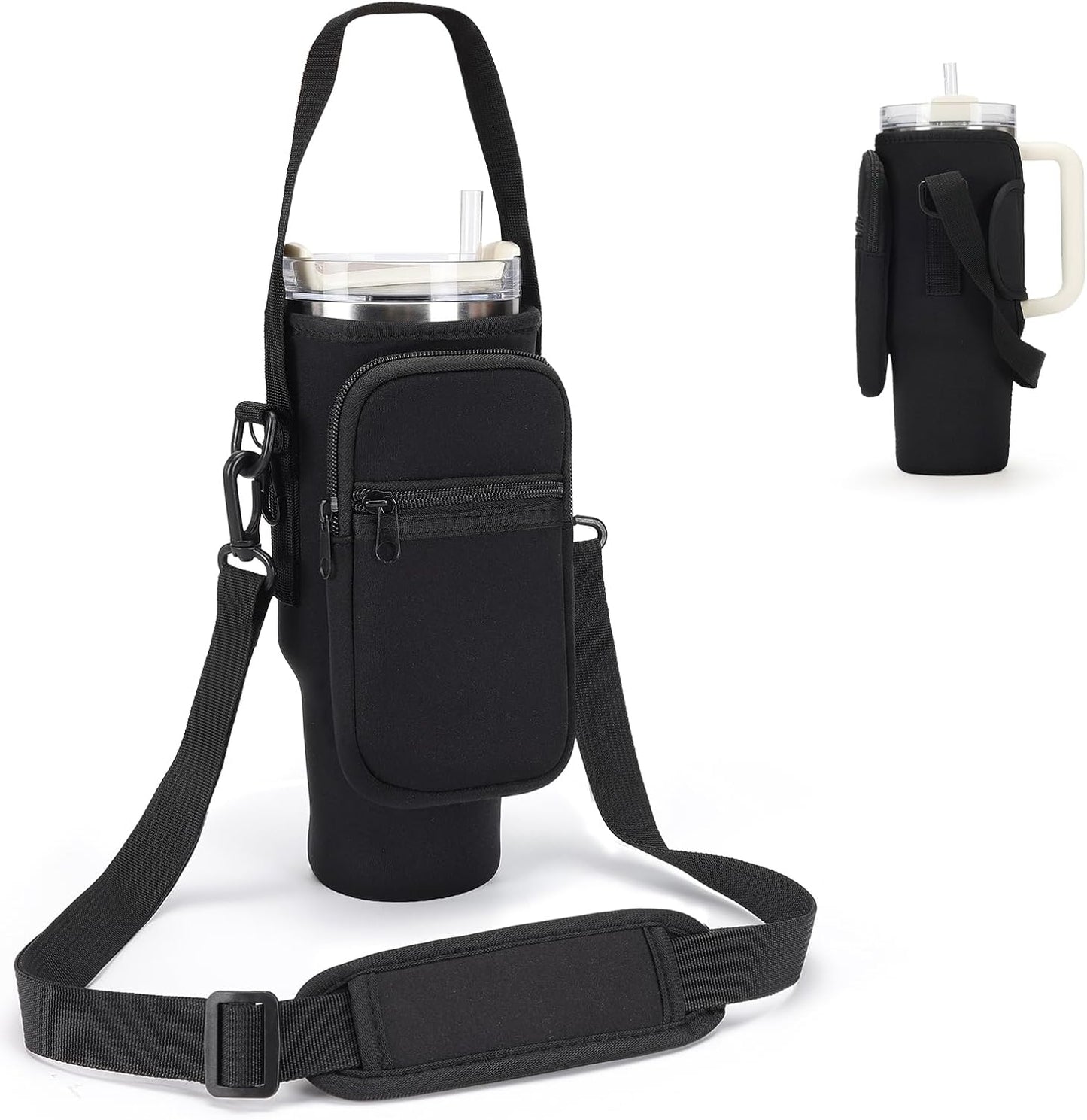 Stanley Water Bottle Carrier Bag - Neoprene Holder with Phone Pocket & Adjustable Strap | Fits 40/30 oz Tumblers