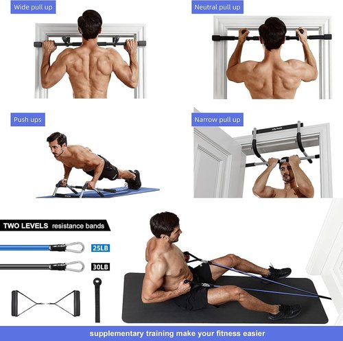 Ally Peaks Pull Up Bar for Doorway - Heavy-Duty Steel, Supports 440 lbs | Multi-Grip Indoor Fitness Trainer