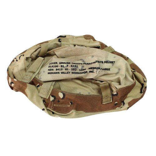 Genuine Military Issue Helmet Cover for PASGT, MICH, & Fritz Combat Helmets (6-Color Desert Camo, Medium/Large)