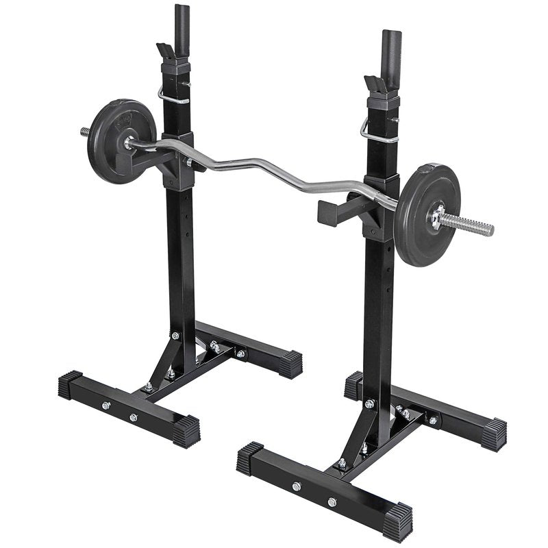 ANT MARCH Pair of Adjustable Height 45"-70" Professional Portable Dumbbell Racks Sturdy Steel Squat Rack Barbell Free Bench Press Stands Home Gym Load 660Lbs Dipping Station …