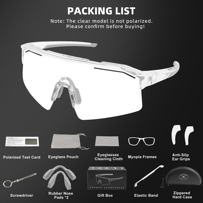 Sunbowglint Sports Safety Glasses for Men Women Unbreakable TR90 Frame Clear Goggles Baseball Cycling Fishing Glasses