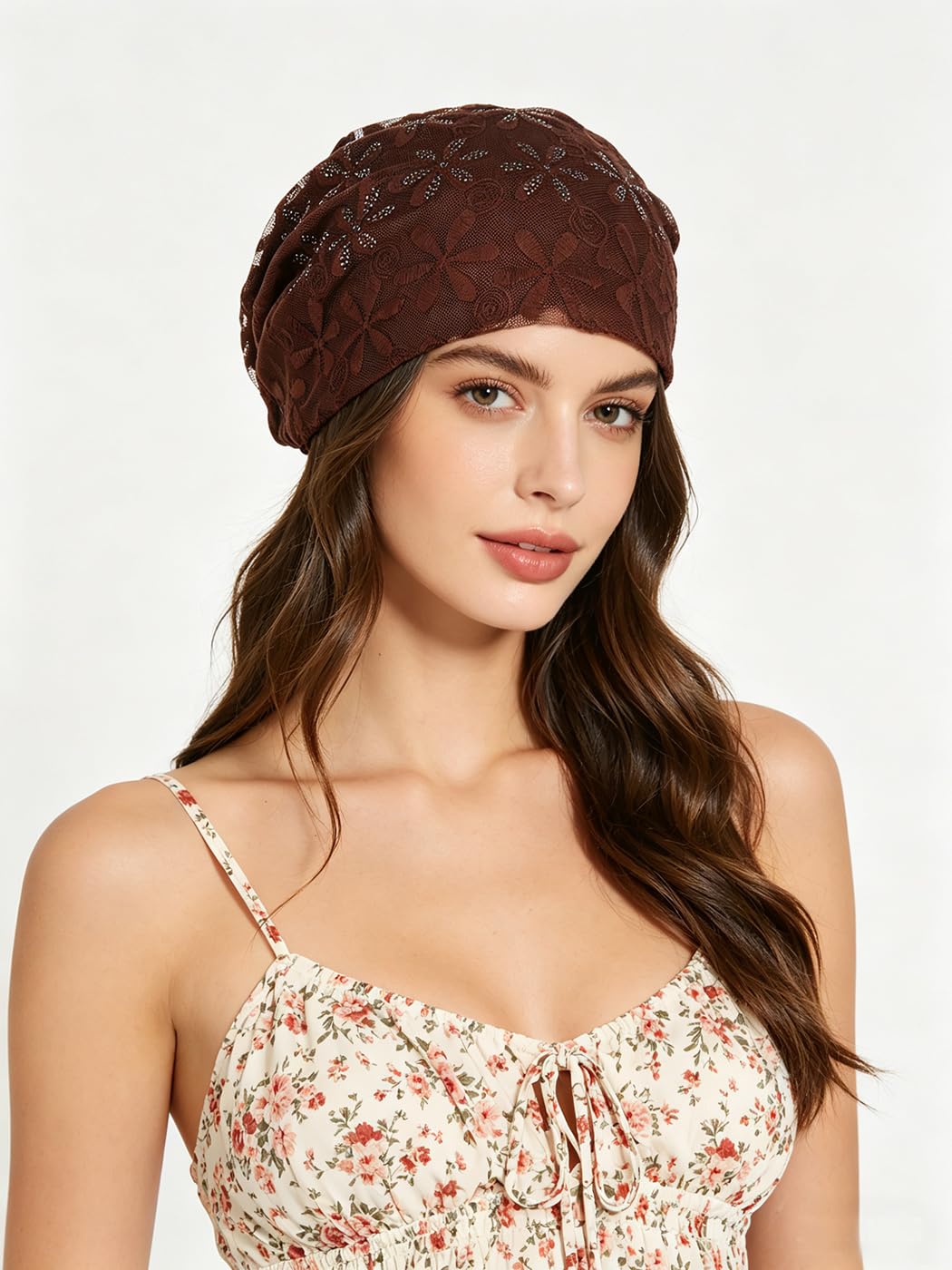 Pemilosci Slouchy Beanie Fashion Style Soft Lightweight Daily Hat Skull Cap Headware for Women - BEA01 - Brown