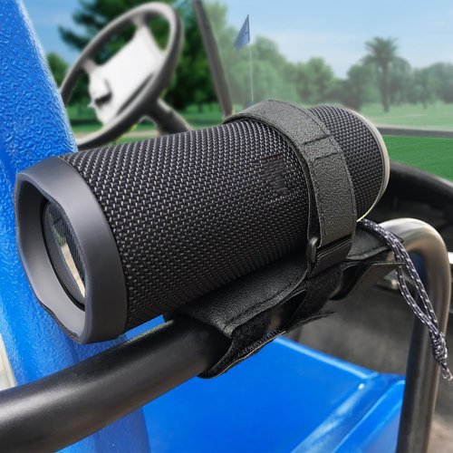 HomeMount Portable Speaker Mount for Golf Cart Accessories - Adjustable Strap Fits Bluetooth Wireless Speaker Strap Attachment to Heater/Beach Umbrella/Boat